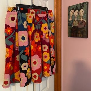 Lularoe Madison pleated floral skirt